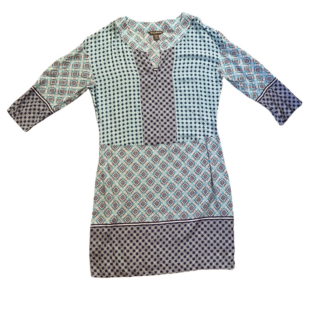 Tommy Bahama Beach Dress, M, Multi-Color Blue